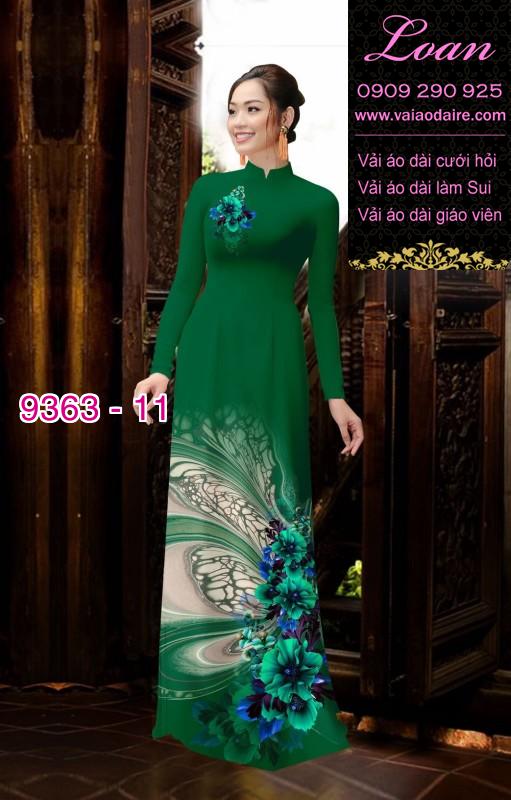Vải áo dài hoa 3D
