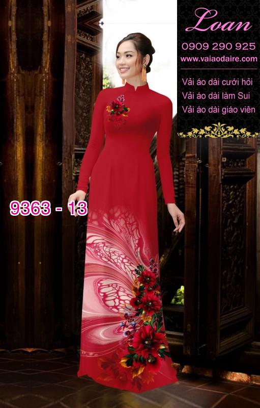 Vải áo dài hoa 3D