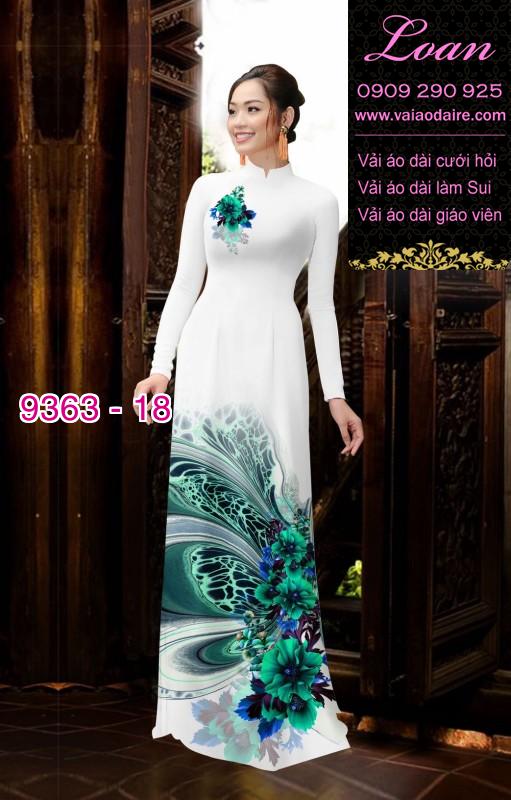 Vải áo dài hoa 3D