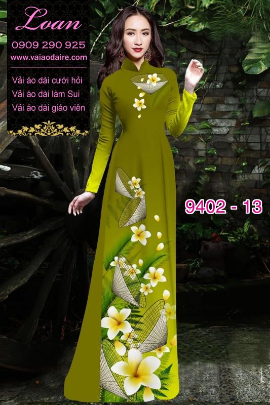 Vải áo dài hoa 3D