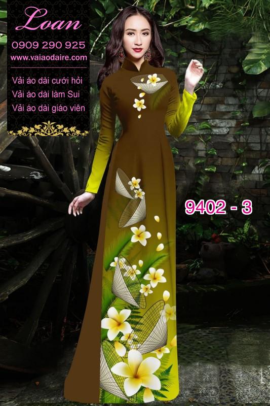 Vải áo dài hoa 3D