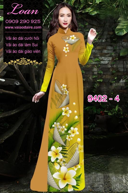 Vải áo dài hoa 3D