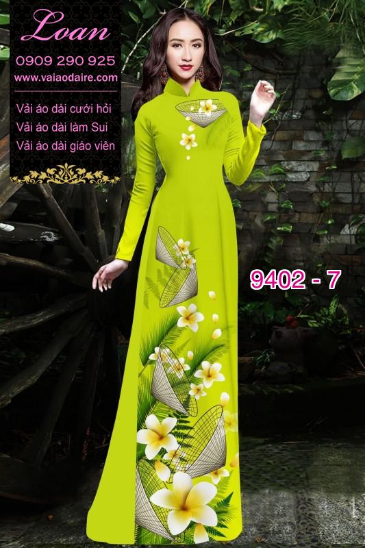 Vải áo dài hoa 3D