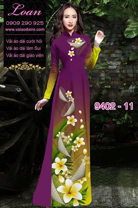 Vải áo dài hoa 3D