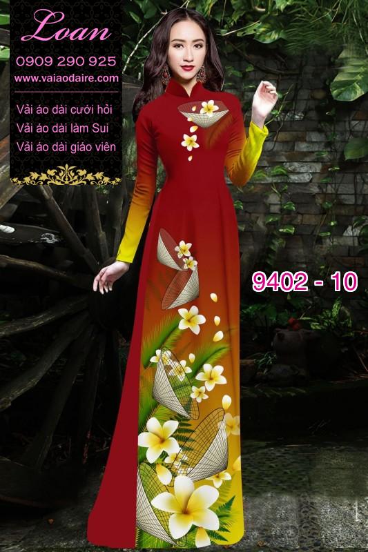 Vải áo dài hoa 3D