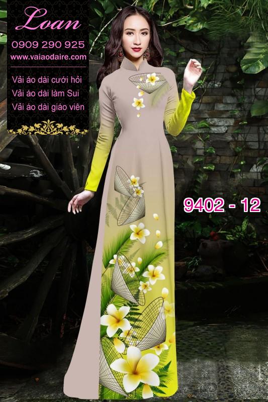 Vải áo dài hoa 3D