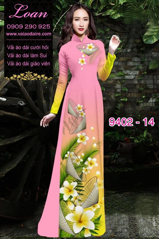 Vải áo dài hoa 3D