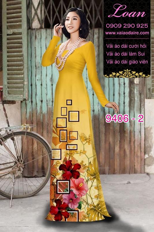 Vải áo dài hoa 3D