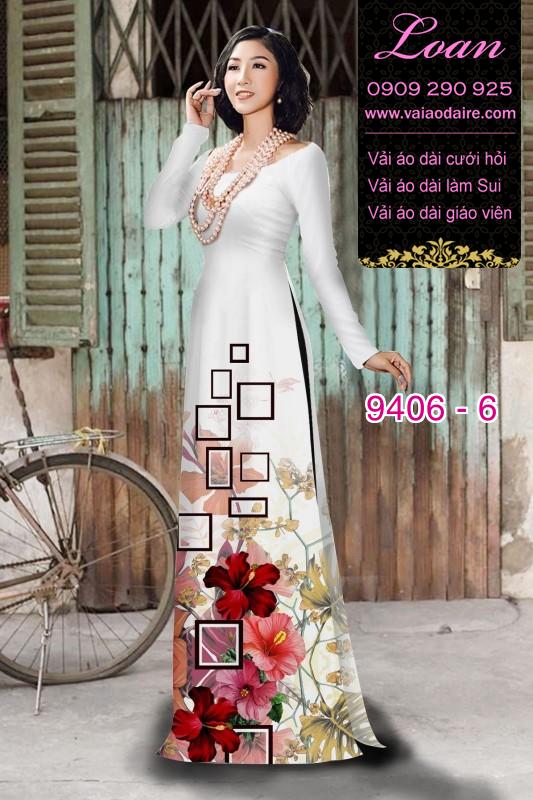 Vải áo dài hoa 3D