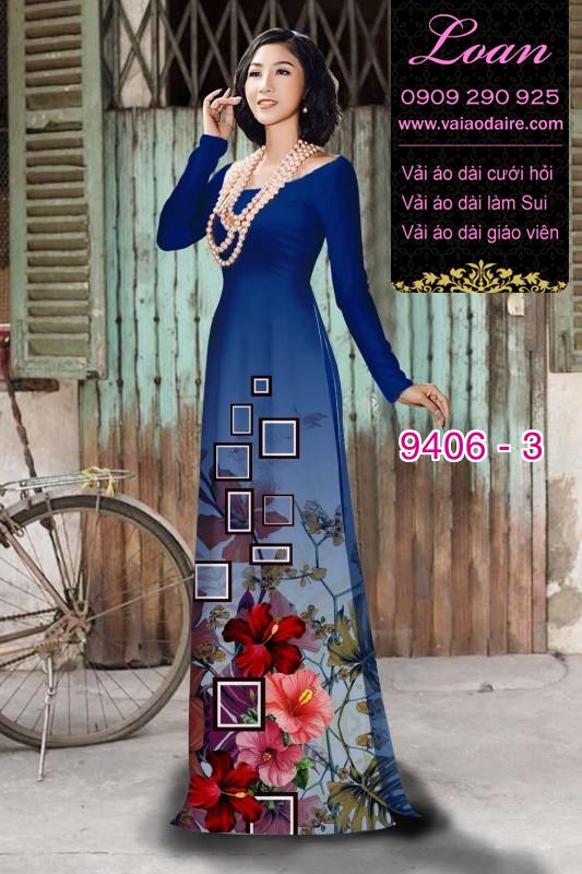 Vải áo dài hoa 3D