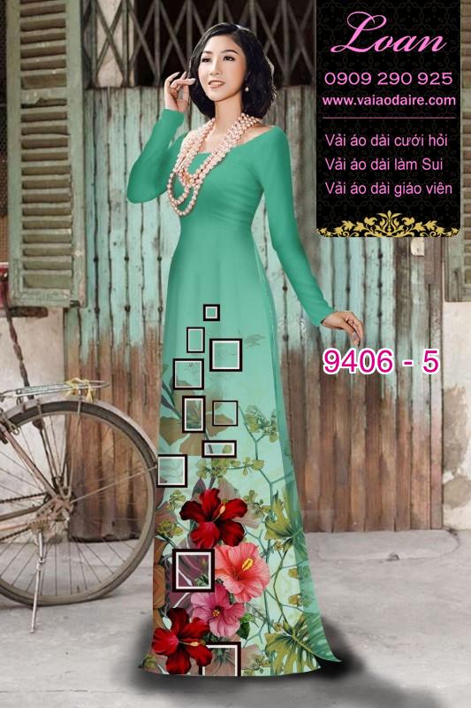 Vải áo dài hoa 3D