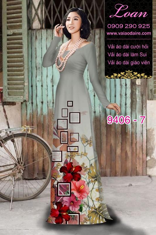 Vải áo dài hoa 3D
