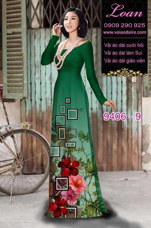 Vải áo dài hoa 3D