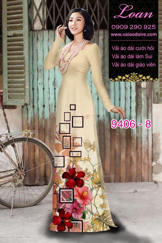 Vải áo dài hoa 3D