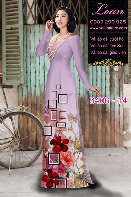 Vải áo dài hoa 3D