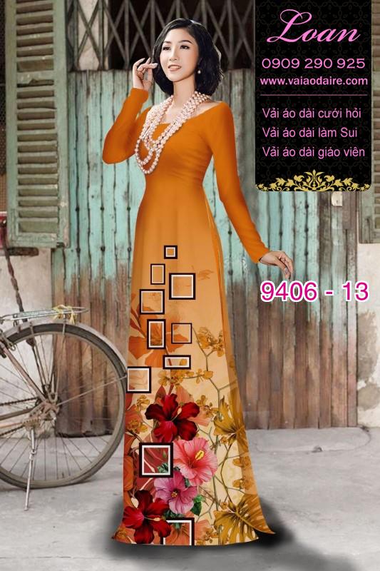 Vải áo dài hoa 3D