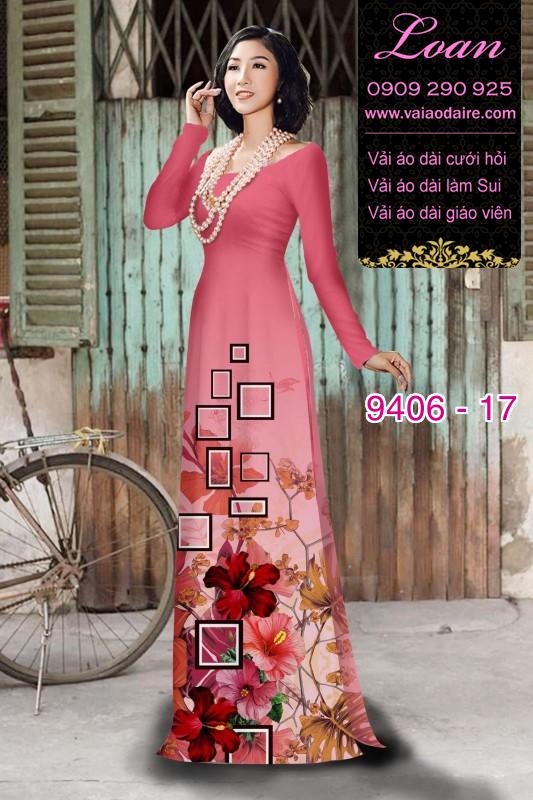 Vải áo dài hoa 3D