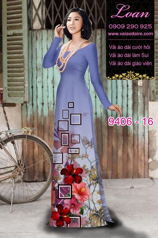 Vải áo dài hoa 3D