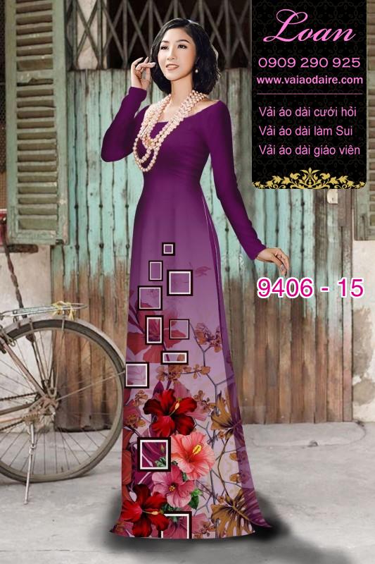 Vải áo dài hoa 3D