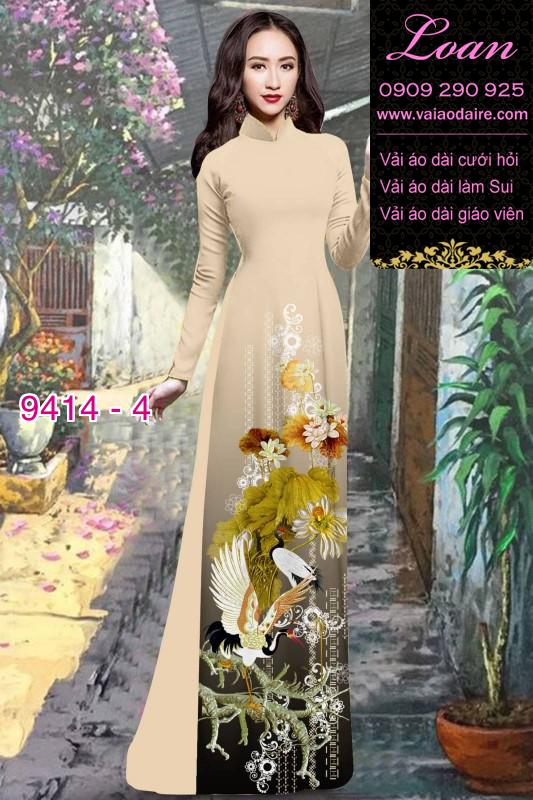 Vải áo dài hoa 3D
