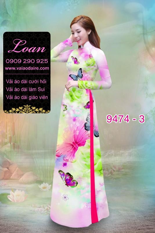 Vải áo dài hoa 3D