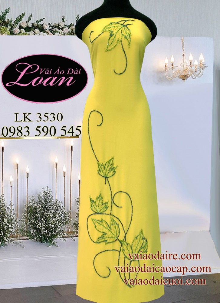 Vải áo dài kết lá cây