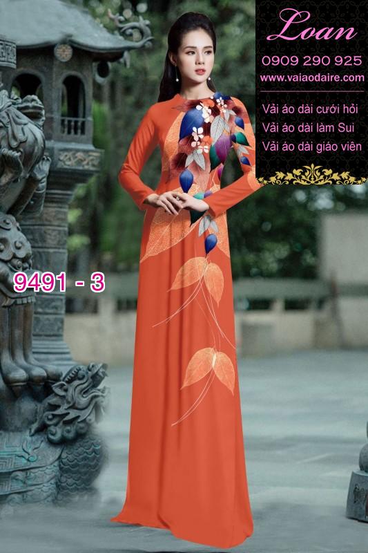 Vải áo dài hoa 3D