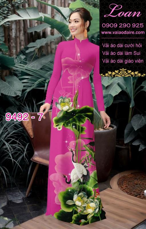 Vải áo dài hoa Sen Vải áo dài hoa Sen