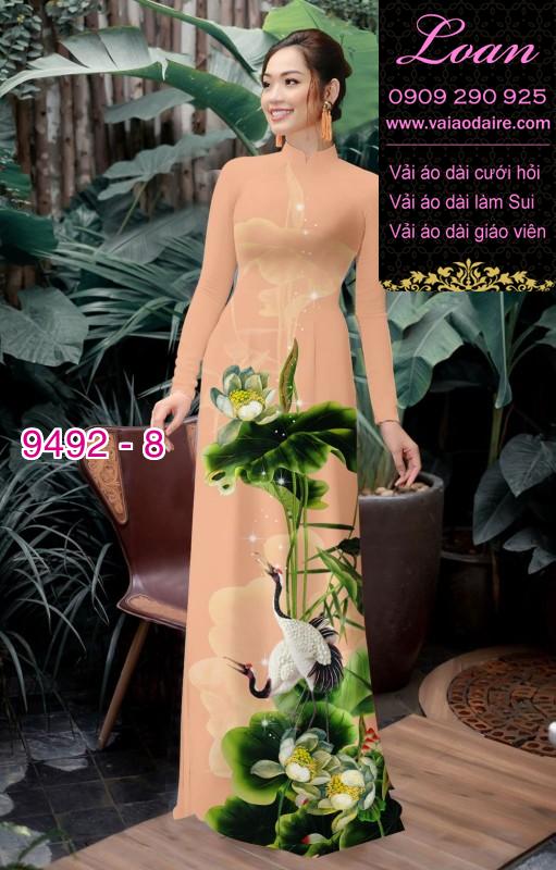 Vải áo dài hoa Sen Vải áo dài hoa Sen