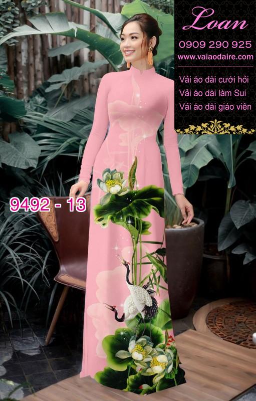 Vải áo dài hoa Sen Vải áo dài hoa Sen