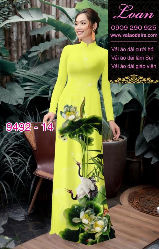 Vải áo dài hoa Sen Vải áo dài hoa Sen