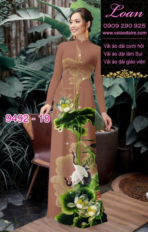 Vải áo dài hoa Sen Vải áo dài hoa Sen