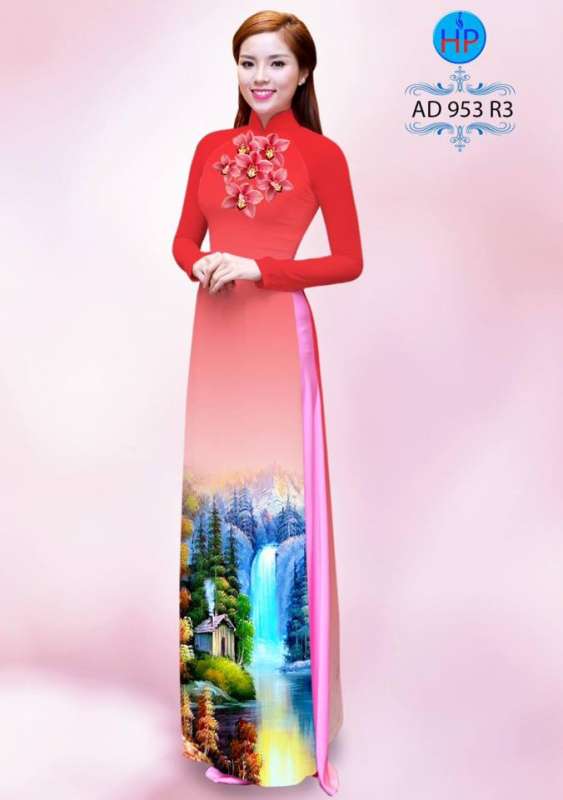 Vải áo dài phong cảnh 3D Vải áo dài phong cảnh 3D