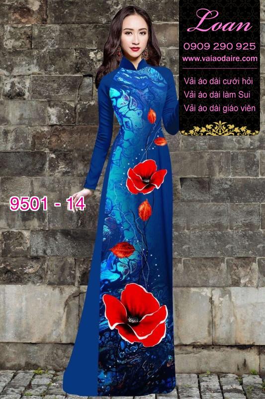 Vải áo dài hoa 3D