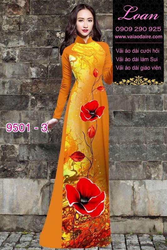 Vải áo dài hoa 3D