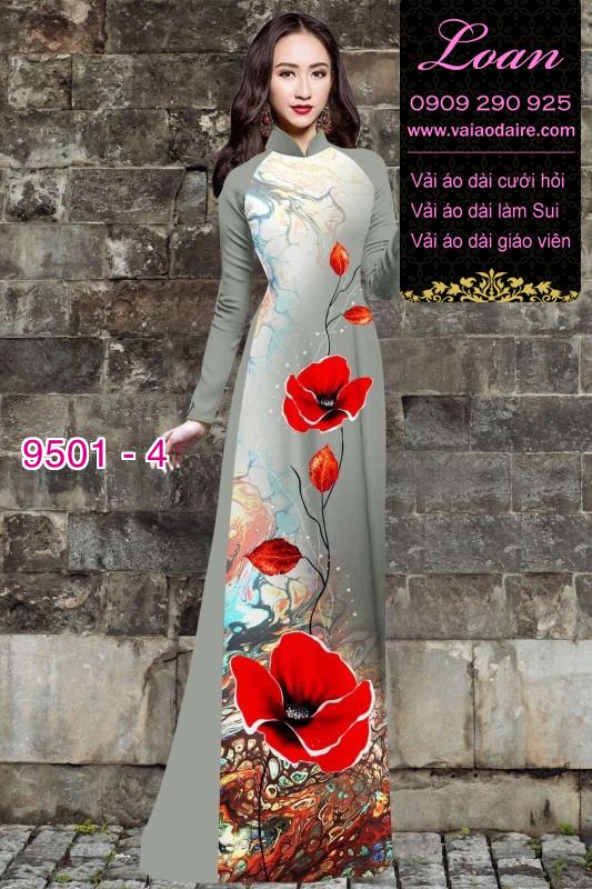 Vải áo dài hoa 3D