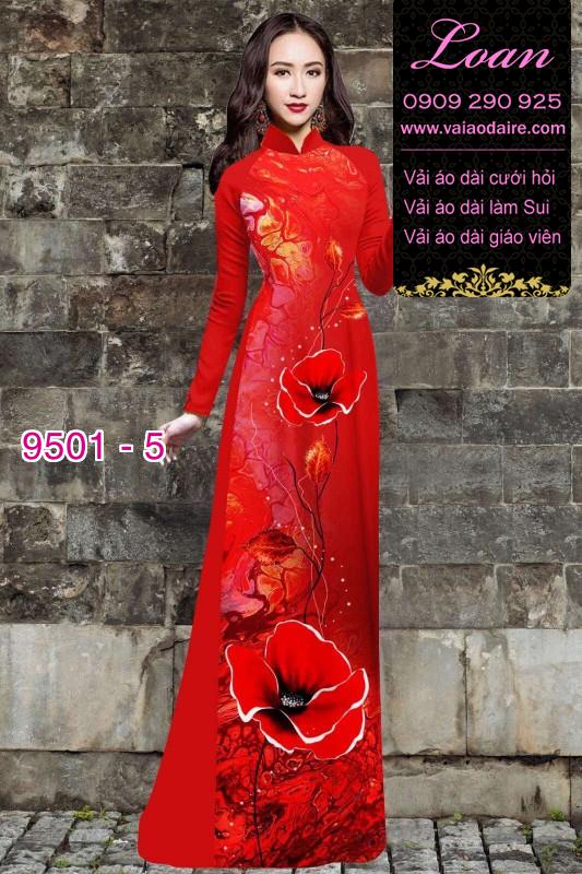 Vải áo dài hoa 3D