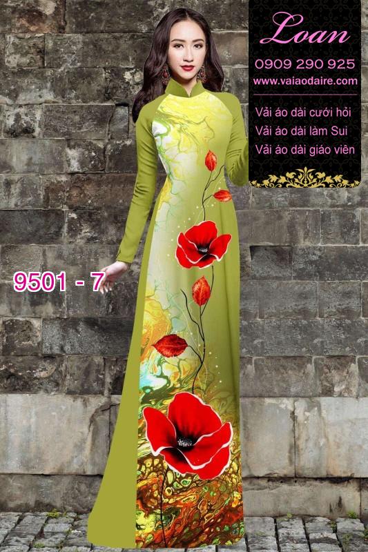 Vải áo dài hoa 3D
