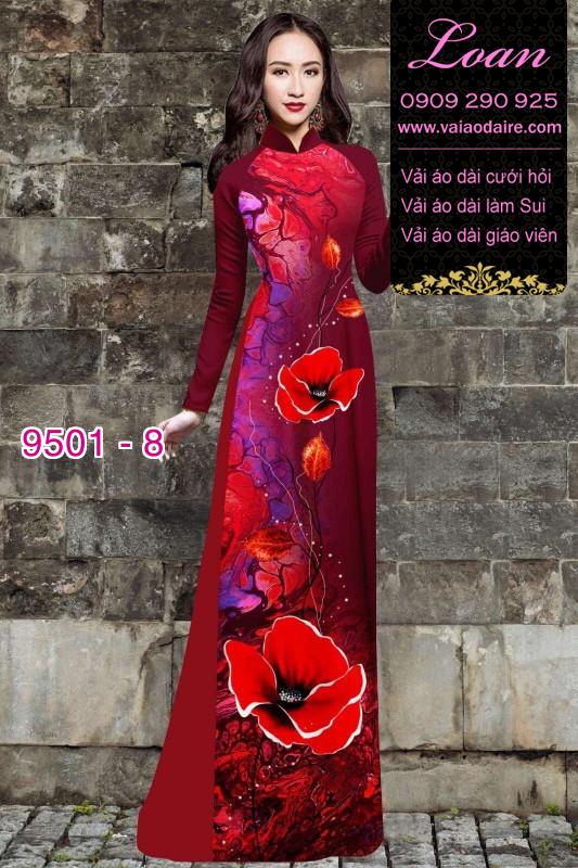 Vải áo dài hoa 3D
