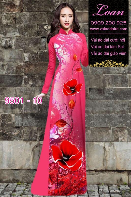 Vải áo dài hoa 3D