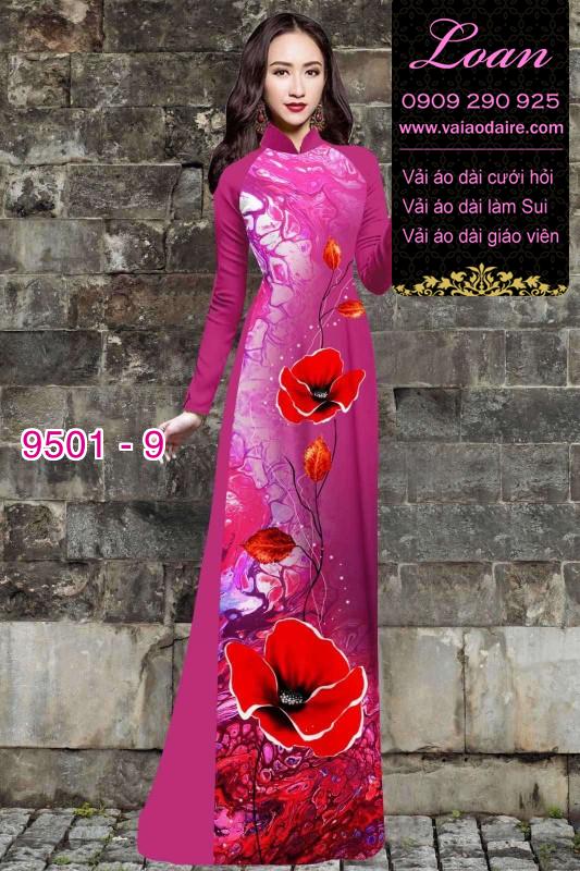 Vải áo dài hoa 3D