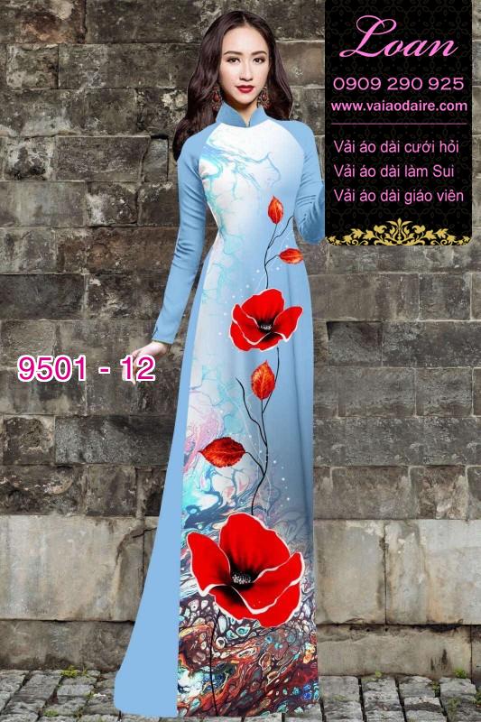 Vải áo dài hoa 3D