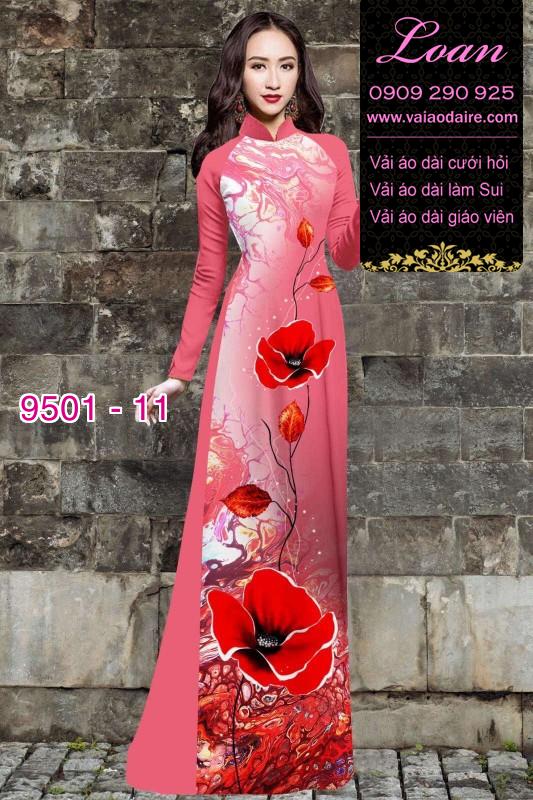 Vải áo dài hoa 3D