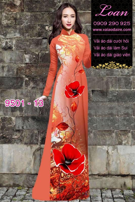 Vải áo dài hoa 3D