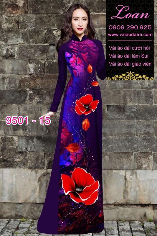 Vải áo dài hoa 3D