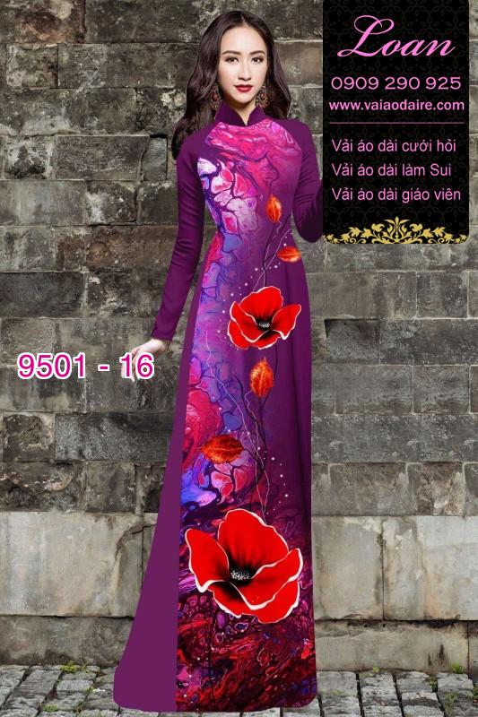 Vải áo dài hoa 3D