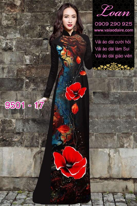 Vải áo dài hoa 3D