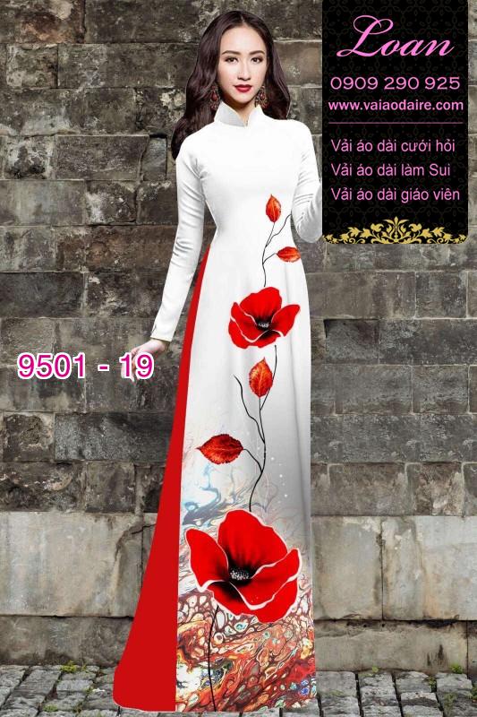 Vải áo dài hoa 3D