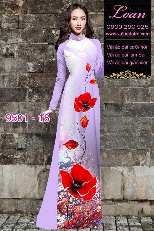 Vải áo dài hoa 3D