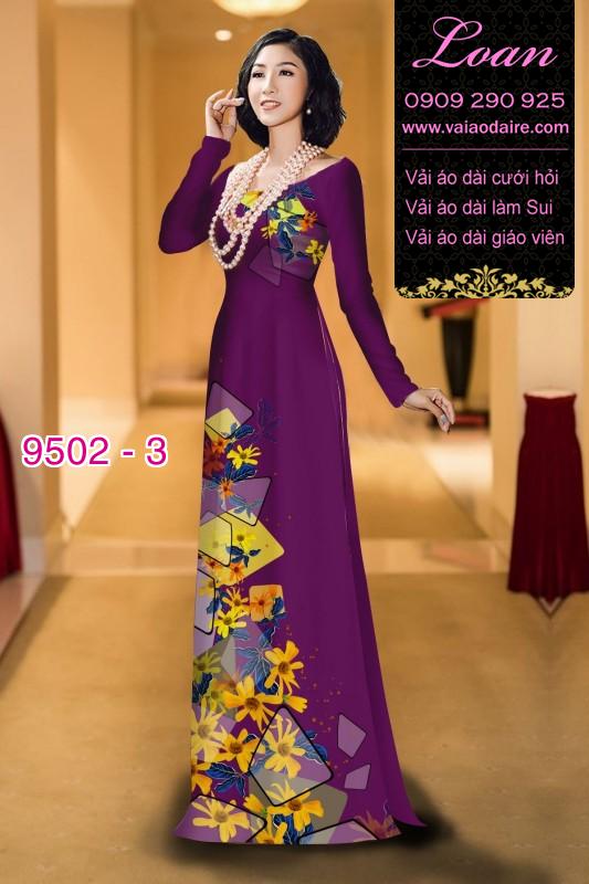 Vải áo dài hoa 3D Vải áo dài hoa 3D